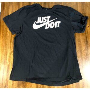 Nike Mens Black "Just Do It" Graphic Tee Shirt XL Soft Cotton Casual Comfortable